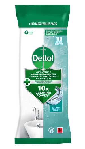 Dettol Antibacteriële Multi-Oppervlakken Doekjes Oceaanfris x110