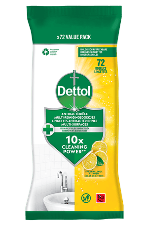 Dettol Antibacteriële Multi-Oppervlakken Doekjes Sprankelende Citroen x72