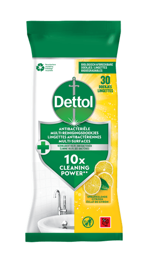 Dettol Antibacteriële Multi-Oppervlakken Doekjes Sprankelende Citroen x30
