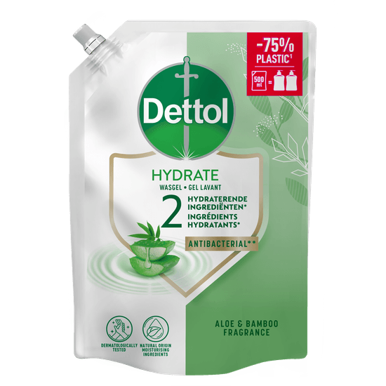 Dettol Navulling Wasgel Aloë Vera & Bamboe (Hydrate) 500ml