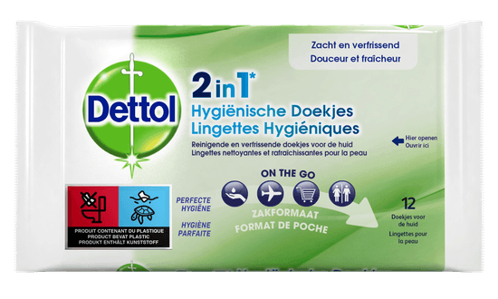 Dettol 2-in-1 Hygienische Doekjes x12
